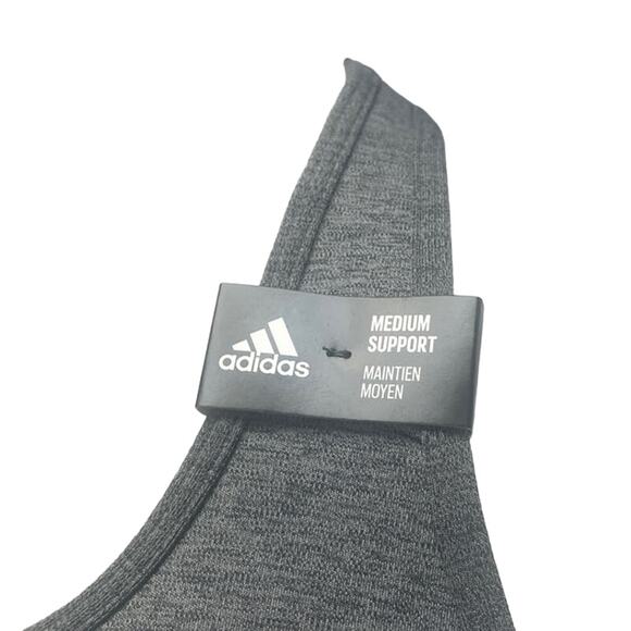 New Adidas XL 48DD Gray Medium Support Removeable Pads Training Sports Bra - Picture 3 of 7